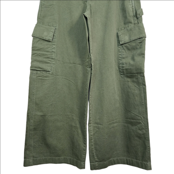 🔥ABSOLUTE FINAL💲⬇️GAP Women Olive Green Wide-Leg Cargo Pants, Size 8 ~ NWT - Picture 6 of 12